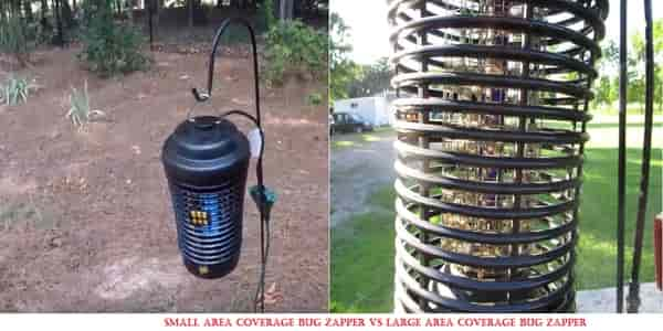 Small area coverage bug zapper VS Large area coverage bug zapper