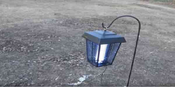 hanging bug zapper using a shepherd staff