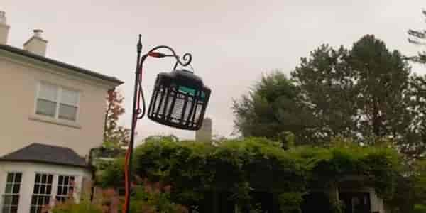 hanging bug zapper using sheperd Hook